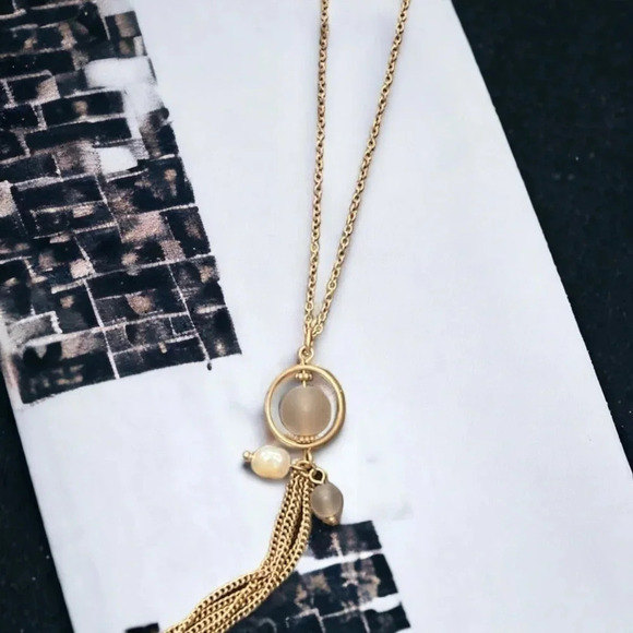 Bohemian Long Layered Tassel Gold Plated Drop Necklace - Picture 3 of 3